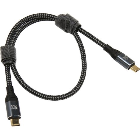 Câble USB C vers USB C 1.6ft Mâle à Mâle PD240W PD3.1 avec Puce E-Mark Nylon pour Charge Rapide Ordinateur Portable Téléphone Tablette (1/5)