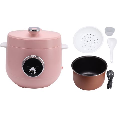 Cocotte minute électrique 5L grande capacité antiadhésive multifonction cuiseur à riz 900W prise UK 220V rose (1/5)