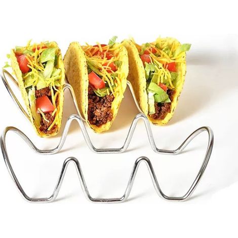 Présentoir à crêpes en forme de U pour tacos, présentoir à rouleaux de printemps, support à tacos mexicains, présentoir à tortillas, présentoir à crêpes original, présentoir à tacos à 3 compartiments (1/5)