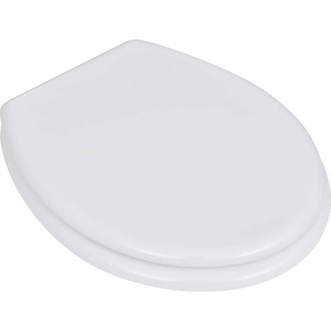 vidaXL Asiento inodoro WC MDF tapa diseño blanco (1/2)