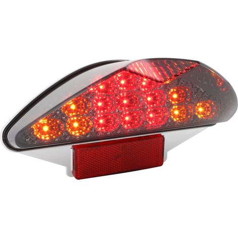 Fanale posteriore a LED STR8 Black Line con indicatori di direzione, Nitro / Aerox / RS -99 / Focus... (E) (1/3)