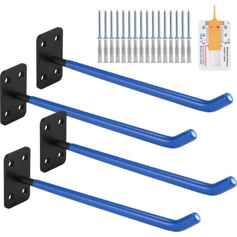 porte-pneus muraux - crochets de garage - Bleu - Organisateur de garage - Convient pour tuyaux d'arrosage, chaises pliantes et échelles (1/5)
