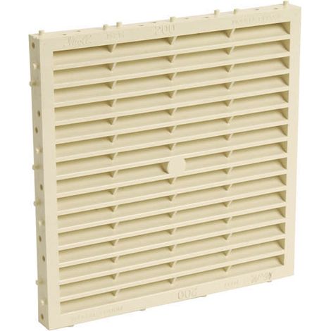 Nicoll – Grille aération VMC carrée 191x191mm – Moustiquaire sable – À sceller – Surface de passage 200cm² – Résistante aux UV