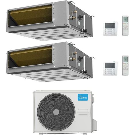Midea Climatizzatore Canalizzato Dual Split serie A7 MTJ 9+12 con M3OG-21HFN8-Q Inverter R 32 Wi-Fi Classe A++