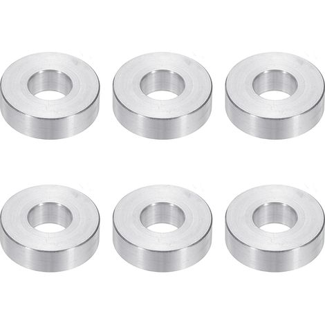 Rondelles en Aluminium M8, 6pcs Entretoise Métallique à Vis Ronde, Rondelle Plate pour Vis Tige Écrous Boulons, Bague d'Écartement en Métal 8.5mm ID x 20mm OD x 6mm Hauteur (1/5)