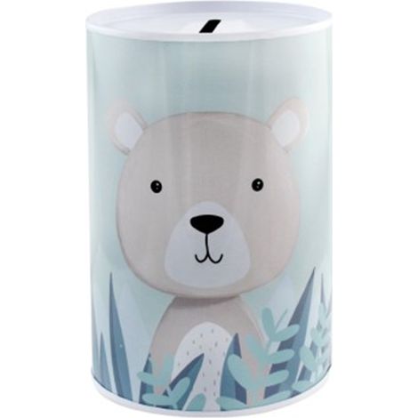 Salvadanaio in latta per bambini in metallo resistente vari modelli casuali 12,5 x 8 cm BOLINHA