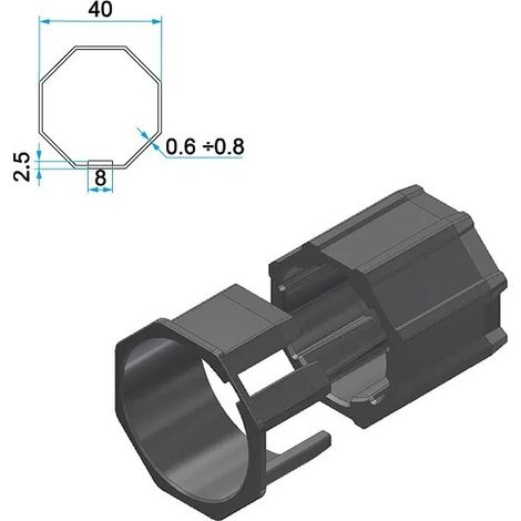 Adattatore motore Cherubini a3505 35mm a ottagonale 40mm facile installazione