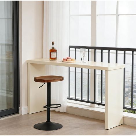 Barhocker drehbar höhenverstellbar 60-81 cm Massivholz Metall OKMYHOME (1/4)