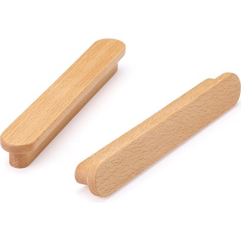 6 Pièces Poignées de Meuble en Bois Poignées de Placard avec Vis Bouton de Tiroir de Porte pour Cuisine Armoire Commode,Distance du Trou 160 MM (1/5)