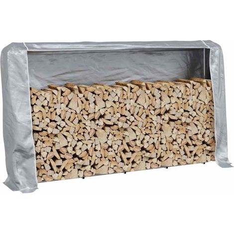 Leñero con protector de lluvia 250x25x150 cm acero galvanizado vidaXL