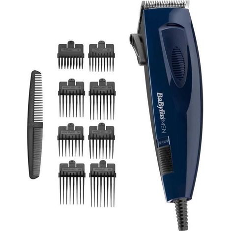 Tondeuse à cheveux électrique 45 mm – Lames en acier inoxydable XL – 8 guides de coupe – Réglage fin 5 positions – Cordon 2 mètres – Babyliss