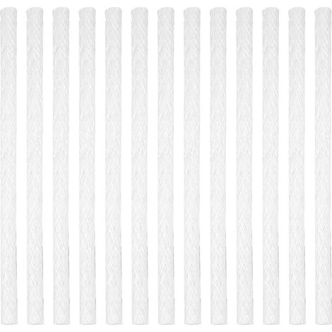 24 mèches de rechange en fibre de verre pour lampes à huile bougies bouteilles de vin et torches tiki d'extérieur 127 x 25 cm (05 x 985 pouces) Blanc (1/5)