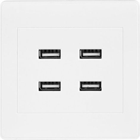 Prise Murale USB Encastrable, 4 Ports USB Prise Courant de Charge 5V Protecteur Surtension Pour Chargeur Mural CC Avec vis Pour Maison, Bureau, L'hôtel (1/5)