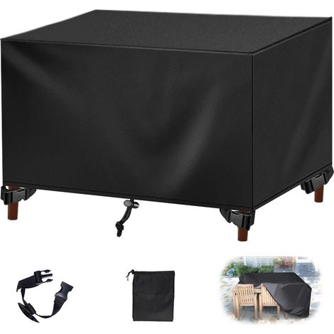 Housse Salon de Jardin 420D Oxford, Anti-UV Bâche Extérieur pour Table et Canapé - Noir 60x60x60cm (1/5)
