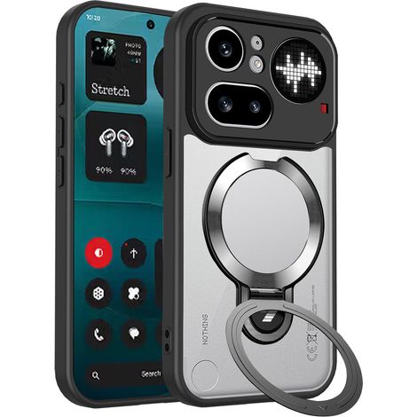 Funda para teléfono Nothing Phone (4a) Pro, con soporte de anillo, para MagSafe, negra. (1/4)