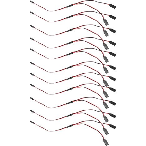 10Pc Câble Rallonge Servo 3 Broches Femelle-Mâle Connecteur Filaire Y Type 300mm (11,81po) Télécommande (1/5)