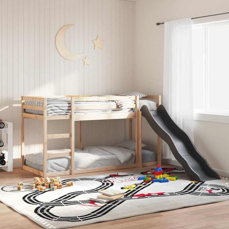 Litera con tobogán y escalera madera maciza de pino 90x190 cm