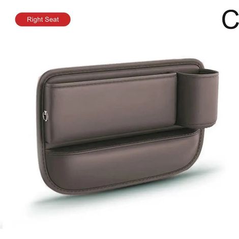 (c) Sac de rangement multifonctionnel pour l'espace entre les sièges de voiture, avec porte-téléphone et porte-gobelet, en cuir PU, organisateur d'espaces intérieurs. (1/5)