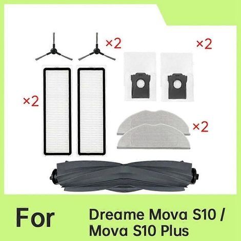 accessoires pour balayeuse Dreame Mova S10 / Mova S10 Plus : brosse principale, filtre et sacs à poussière. (1/5)
