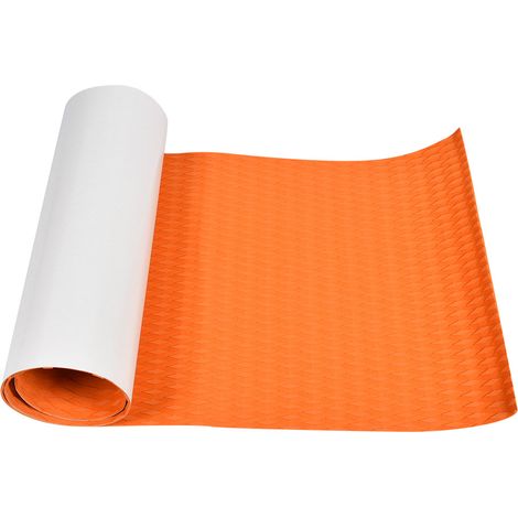 Tapis antidérapant EVA imitation teck pour planche de surf, yacht et bateau, pad de traction décoratif orange (1/5)