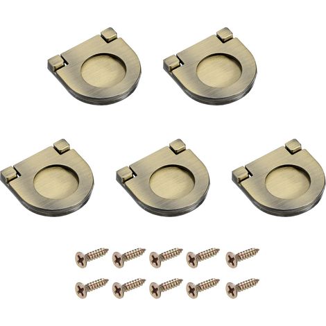 5Pcs Poignée Tirage Encastrée 1.38 Pouce Bronze (1/5)