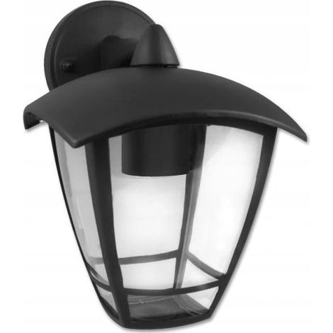 Applique murale extu00e9rieure de fau00e7ade LED Niko noire Aluminium pour ampoule LED E27 (1/4)