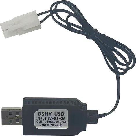 9.6V Ni-MH Ni-CD USB Charge Câble avec KET-2PIN Tamiya pour Voiture RC, Bateau, Réservoir Câble de Chargeur de radiocommande pour 9.6V Lipo Batería Charger (1)