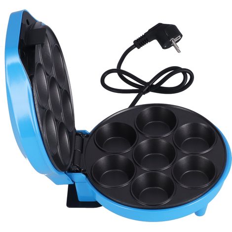 Appareil multifonction pour petit-déjeuner, machine à donuts 7 trous, appareil à cupcakes chauffant double face, 1200 W, UE 220-240 V (1/5)