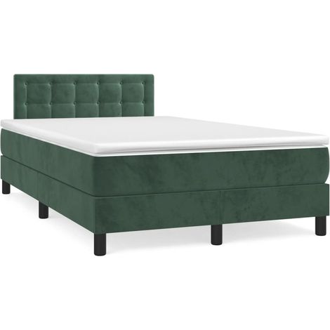 Sommier à lattes de lit avec matelas LED vert foncé 120x190 (1/5)