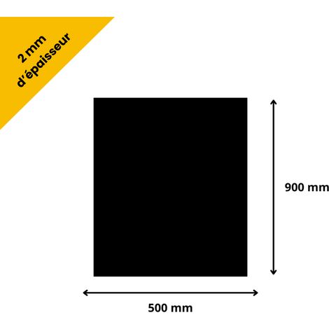 Plaque verre acrylique noir 2 mm - 50 x 90 cm (500 x 900 mm) - Verre synthétique - Plaque PMMA XT - Plexiglass