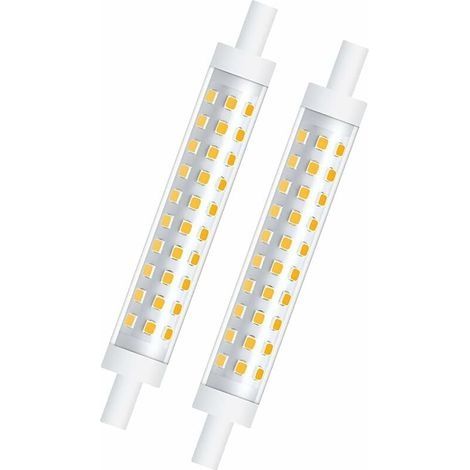 2-PCS 10W R7s 118mm Ampoule LED Dimmable Blanc Chaud 3000K 100W Halogène équivalent Linéaire Double Culot Réflecteur Floodlight pour jardin, public, couloir, lampadaires, projecteurs [Classe énergétiq (1/4)