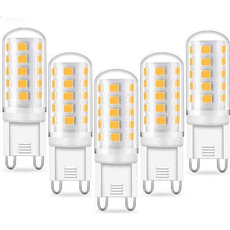 Ampoules LED G9 3W Équivalent à 40W Halogène Lumière Blanc Froid 6000K, AC220-240V,Lampe LED à Économie D'énergie, Non Dimmables,Sans Scintillement ,Paquet De 5 (1/5)