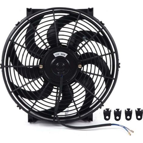 Kit de montage de ventilateur de refroidissement de radiateur électrique universel 14 pouces, ventilateur mince 12V 90W, Push Pull