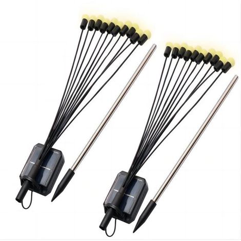 Lampes Lucioles Solaires - Lot de 2 - 8 LEDs - Décoration Paysagère pour Jardin, Allée - Étanches (1/5)