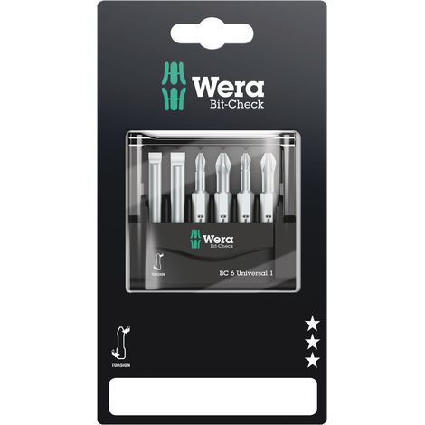 Wera Bit-Check 6 Universal 1 SB, 6-teilig 05073635001 (1/4)
