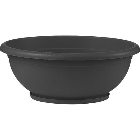 Ciotola Naxos con Sottovaso ad Incastro Antracite - 40 cm
