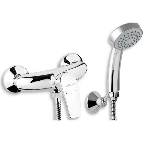 Novaservis Metalia 57 - Duschwandarmatur-Aufputz, mit Kopfbrause, chrom 57060,0