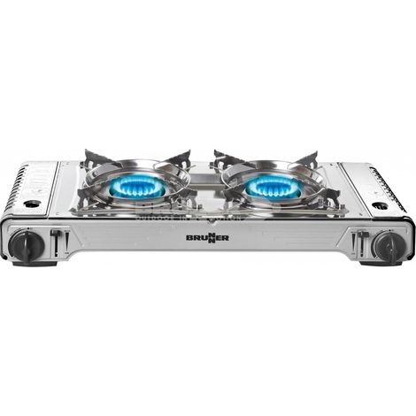 Brunner Devil Double Grill gris hornillo de gas 2 quemadores