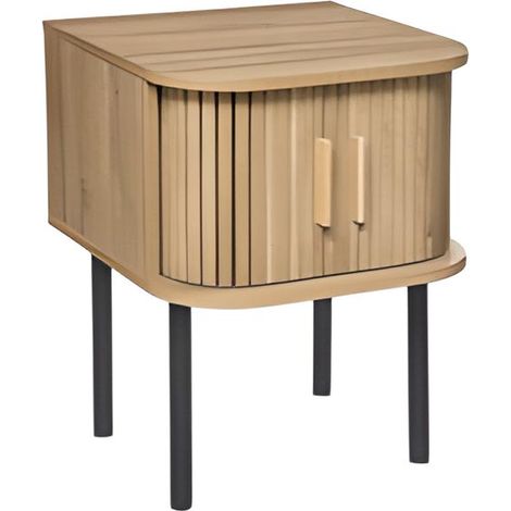Table de chevet en bois coloris beige - longueur 40 x profondeur 40 x hauteur 53 cm -PEGANE- (1/3)