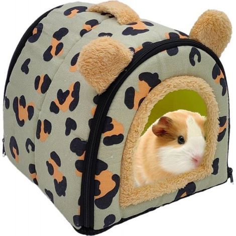 Niche douillette - - Vert - Coussin amovible - Pour petits animaux - Confort optimal (1/3)