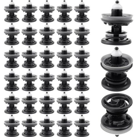Clips fixation voiture - HAWUJ - 30 pièces - Pour garniture porte - Compatible 7l6868243 (1/4)