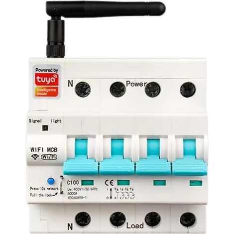 Tuya App Wifi Circuit Breaker Interruptor Smart Life Timer Voice Remote Control Automatic Intelligen (1/5)