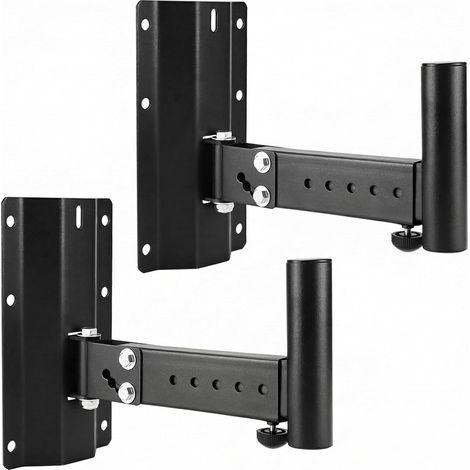 Lot de 2 Support Mural pour Haut-Parleur, Support de Haut-Parleur DJ et PA, Longueur réglable, Angle réglable, capacité de Charge de 35 kg (1/5)