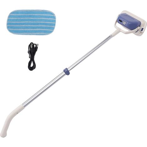 Nettoyeur de vitres électrique à tête amovible, poteau télescopique, angle de 180 degrés, essuie-glace sans fil rechargeable et réglable pour carrelage en verre et marbre (1/4)