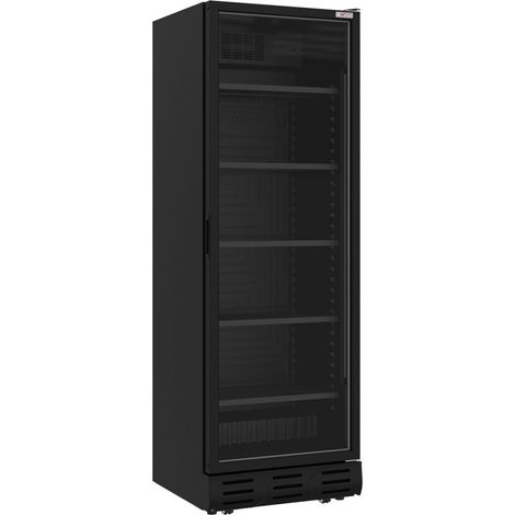 Vitrine ventilée positive 382 litres NOIRE avec caisson lumineux - Diverso
