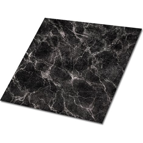 Carreaux autocollants PVC, Carrelage PVC adhésif - 30x30cm - Kit de 9 - Marbre Foncé, Stickers carrelage carreaux (1/5)