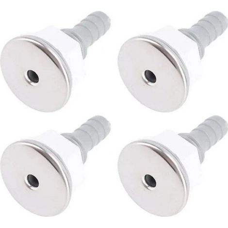 Buse À Bulles - Raccord D'air Droit Pour Baignoire Spa Balnéo - Lot De 4 - PVC Argenté
