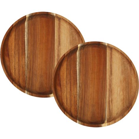 1 plateau bois d'acacia, 25,0 x 25,0 cm, surface lisse et veinée naturellement, polyvalent salle de bain cuisine table de chevet décoration (1/5)