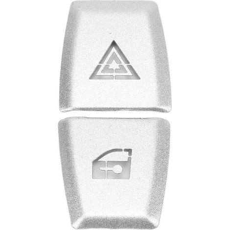 2 Stück Doppel-Blinkschalter-Tasten-Aufkleber, dekorativer Patch, silberfarbene Aluminiumlegierung, Auto-Anpassungen, Ersatz für X3 E83 2006–2010 (1/5)