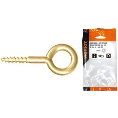 OCCHIOLO A VITE OTTONE SELF WORKIT - MOD 14X25 MM 4X10X2,0 CF=PZ 4 - 5 confezione
